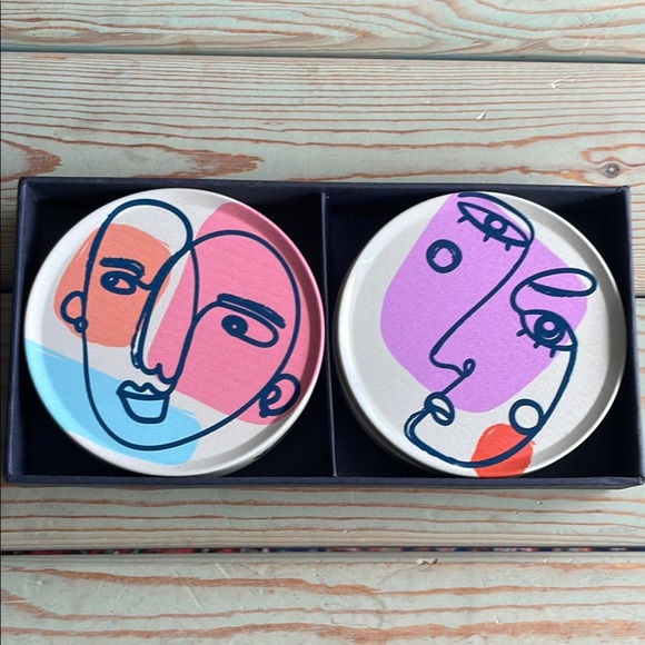 Other - Abstract Face Art Coasters Set